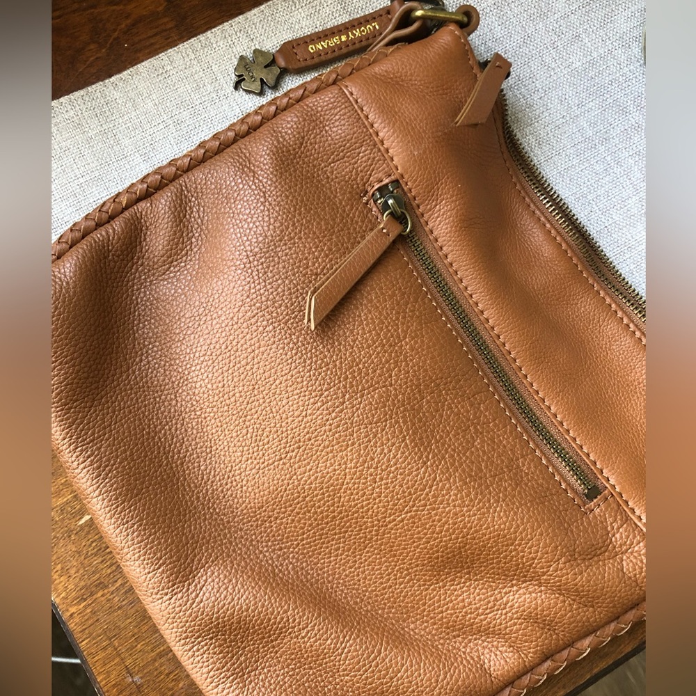 Sale! Lucky Brand Chestnut Brown Leather Crossbody Bag